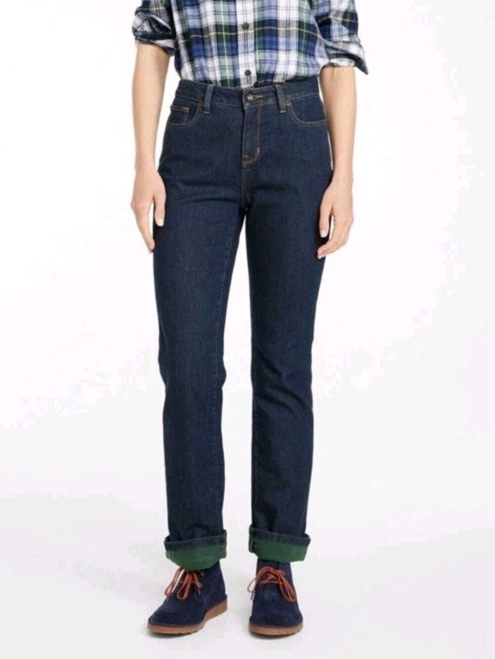 Woman’s LL Bean Classic Fit Lined Straight Leg Jeans Sz 6 Petite